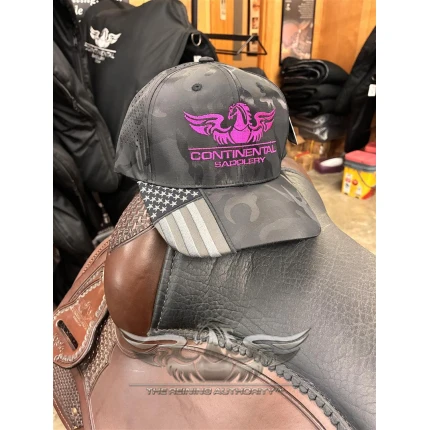 C.S. Patriotic flag hat black w. pink